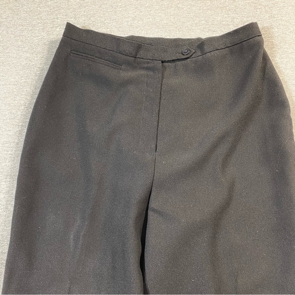 Donna Gray Dress Pants Women Sz 10 Black Straight Leg Hi Rise Business Slacks - Picture 3 of 13
